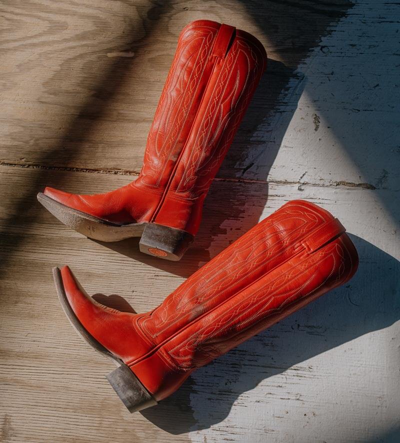 Pair of red Wildcat Tall women's cowboy  boots by Hyer