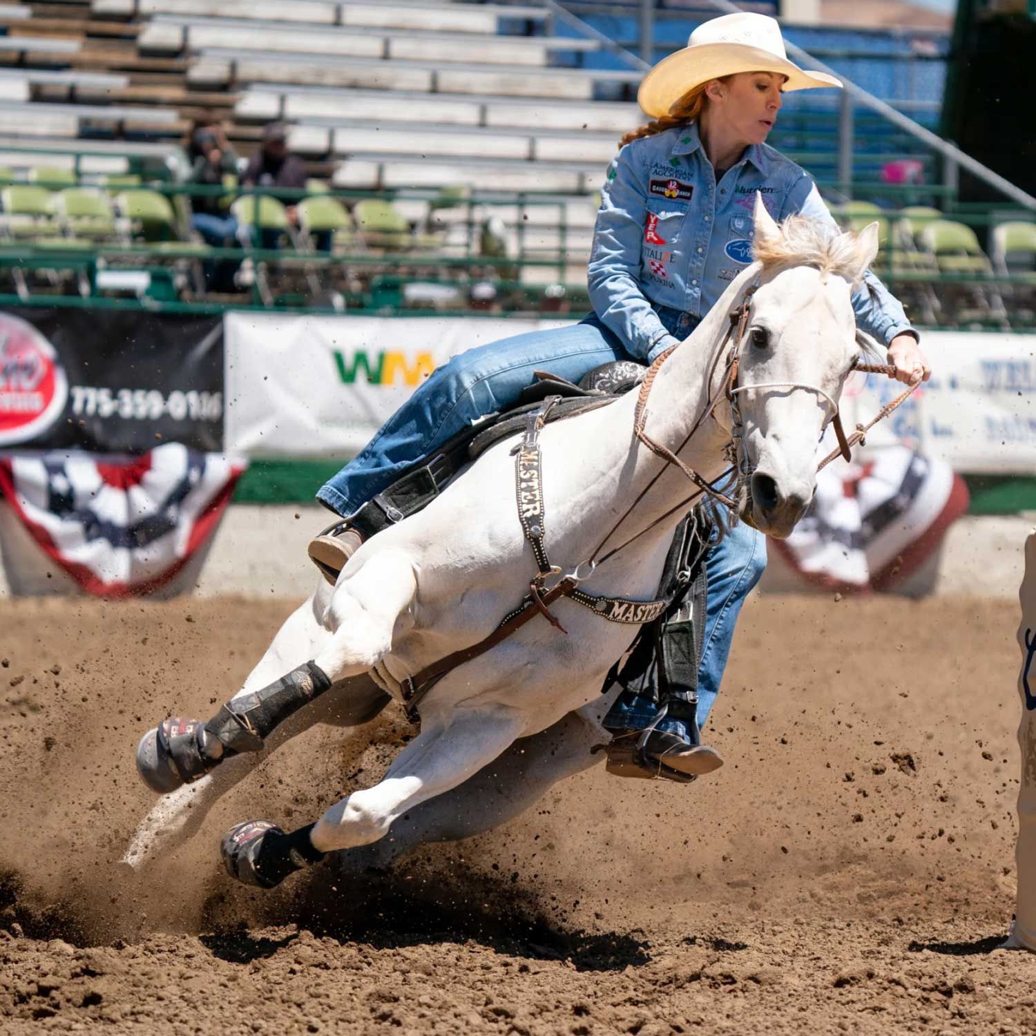 Rodeo rider in arena wearing Hyer boots